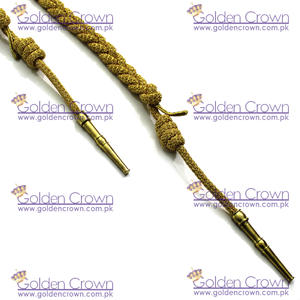 High Quality Wholesale Metallic <b>Cord</b> Aiguillettes Golden Color Uniform Metal Tip Coated Finish Customizable Size Ceremonial - Product Image 4