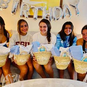 Beautifully Handmade Graduation Party Custom Basket | Wedding Gift Monogrammed Bag - Product Image 1
