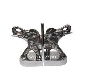 Sujetalibros estilo Elefante en aluminio Metal artesanía hogar decorativo sujetalibros de India proveedor sujetalibros - Product Image 1