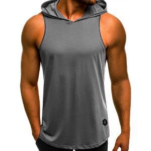 Débardeur à capuche pour homme, style streetwear, hip-hop, grande taille, respirant, séchage rapide, personnalisable, 100% coton, pour la salle de sport et le fitness - Product Image 6