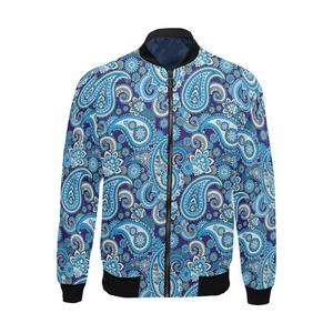 เสื้อแจ็กเก็ตบอมเบอร์ผ้าซาตินสำหรับผู้ชาย,พิมพ์ลายแบบระเหิด - Product Image 1