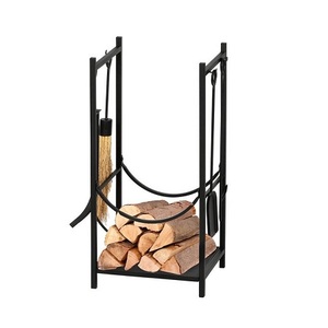 Standard Design Log Rack Black Color Iron Log Rack Excluisve Quality Customized Shape Log Rack For <b>Garden</b> Usage - Product Image 1