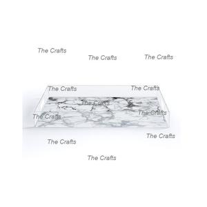 Plateau de nourriture de service en acrylique transparent avec vaisselle d'hôtel et de maison de forme rectangulaire servant des collations de nourriture plateau de café de thé - Product Image 6