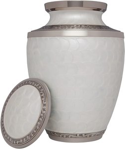 Urne funéraire Pearl White Urne funéraire en aluminium pour cendres humaines - Product Image 1