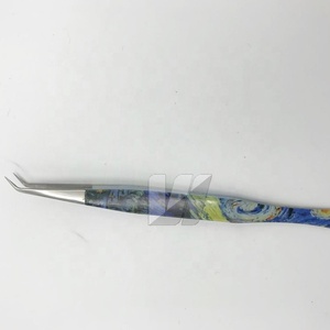 Pince à épiler droite et fine à 45 degrés avec logo personnalisé Extension de cils japonaise durable en acier inoxydable Volume des sourcils pointus - Product Image 5