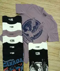 Overrun Kaus Katun Lengan Pendek Pria, Label Pakaian Sisa Surplus Kaus Katun Musim Panas
