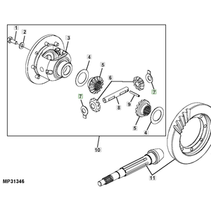 Pièce de rechange pour tracteur JD johdeere, numéro de pièce de lave-linge à pression YZ81181 - Product Image 1
