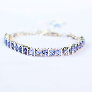 Bracelets en argent Sterling 925 pour femmes, bijoux de pierres précieuses zanite, Design moderne, haute qualité, faits à la main - Product Image 1