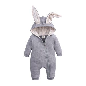 Sudadera con capucha de conejo de dibujos animados, trajes de manga larga de algodón con cremallera para bebé recién nacido de 3 a 24 meses - Product Image 6