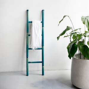 Multi-Purpose Bamboo <b>Towel</b> Rack <b>Ladder</b> for <b>Bathroom</b>, Living Room Organizer Free Stand Bamboo Rack Hotel Single Bamboo <b>Ladder</b> - Product Image 4