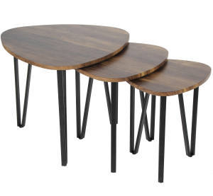 Modern Metal Nesting Side Table Set 3 Cheap Bulk Price Home Bedside Furniture Villa Hotels Restaurants Living Room Marble Finish - Product Image 4