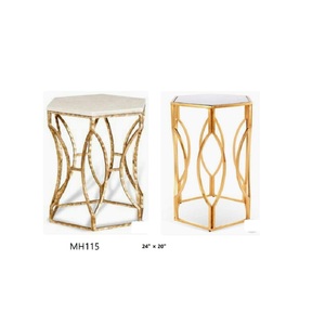 โต๊ะกาแฟหินอ่อนแบบโมเดิร์นทำมือเฟอร์นิเจอร์ตกแต่งบ้านพร้อมฐานโลหะแบบพกพาสำหรับห้องนั่งเล่น - Product Image 2