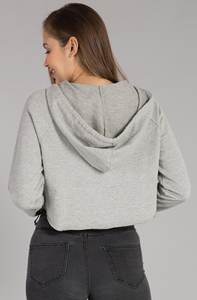 Custom Made Pullover Printed Crop Top <b>Hoodie</b>/custom Print Screen Print Sublimation Winter Crop Top <b>Fleece</b> <b>Hoodie</b> with Cap - Product Image 2