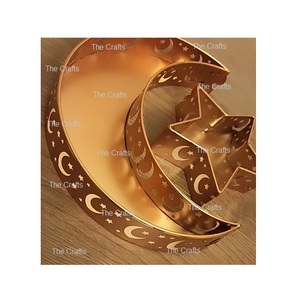 Bandeja de Ramadán de Color cobre metálico, bandeja con forma de Luna y estrella de la mejor calidad para uso doméstico en hoteles y restaurantes - Product Image 3