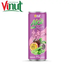 250ml VINUT Canned Passion fruit juice Aloe vera drink Wholesale Suppliers OEM Good Quality Sugar Free Low Calories
