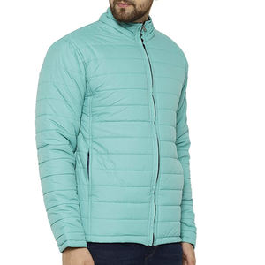 Blouson matelassé pour homme bleu clair, logo sur le devant, capuche, chaud, arrivée hivernale, best-seller, multicolores, nouveau design en vente - Product Image 4