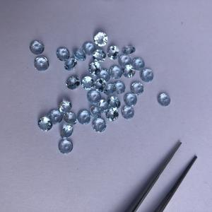 Piedra preciosa suelta de corte redondo facetado de Topacio azul cielo Natural de 4mm en línea para fabricación de joyería collar pulsera anillo colgante DIY - Product Image 1