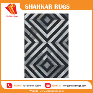 Precio al por mayor Venta a granel Pelo negro cristal en cuero Alfombras modernas Alfombra de cuero al mejor precio - Product Image 4