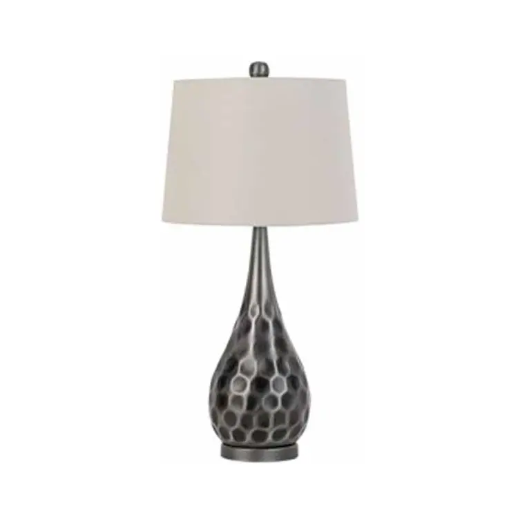 Lampada da tavolo di Design a goccia martellata in alluminio metallico lato del letto della camera da letto lampada da tavolo antica grigia moderna fatta a mano