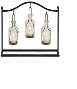 Decorative <b>Wall</b> Hanging Tealight Candle Holder Metal <b>Wall</b> <b>Sconce</b> with Glass Cups and Tealight Candles Diwali Decorations Items - Product Image 1