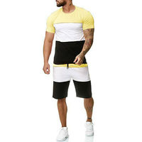Conjunto de Camiseta y Pantalones Cortos de Verano de Poliéster Teñido Anudado de Alta Calidad con Apliques de Forro Polar, de Secado Rápido, Transpirable, Ecológico, Tallas Grandes, 2 Piezas