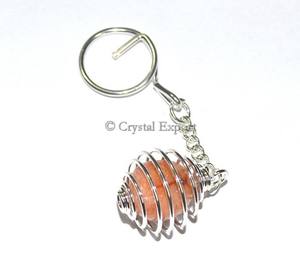 Carnellian Tumbled Natural Gemstone Keychain for Sale Online - Product Image 1