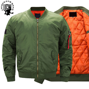 Abrigo de bombardero ligero hecho en Pakistán para hombre, chaqueta de invierno transpirable a prueba de viento para correr con cuello levantado, talla XL - Product Image 2