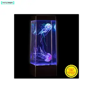 Realistic Electric Light Up Silicone Made Jellyfish LED Mood Changing Lamps with 2 Years Warranty