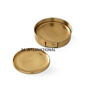 New Arrival Looking Set of 6 Two Tone Finished Round Shape Tabletop Decoration Coaster Tabletop Decoration Hot Selling - Product Image 5