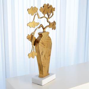 Escultura de florero de mesa única para sala de estar, Escultura Moderna de alta calidad en base de mármol, escritorio, escultura de aluminio - Product Image 4