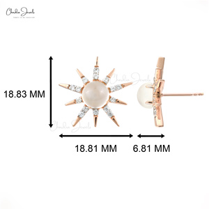 Vente chaude or rose micron plaqué arc-en-ciel pierre de lune et zircon blanc clous en forme d'étoile en argent sterling 925 fabricant supérieur - Product Image 2