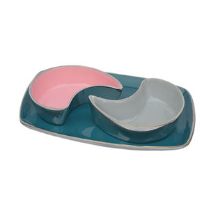 Juego de dos tazones combinados de colores para decoración del hogar, vajilla, tazón de servicio de diseño brillante con diseño de acabado esmaltado - Product Image 5