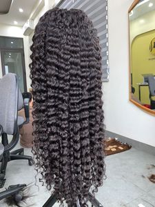 Peluca de Encaje Frontal con Extensiones de Cabello Humano de Calidad, Color Rizado Profundo - Product Image 3