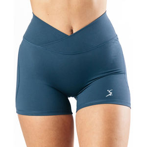 Conjunto de pantalones cortos de compresión de cintura alta para mujer, ropa de Yoga y Fitness Sexy, venta al por mayor, novedad - Product Image 4