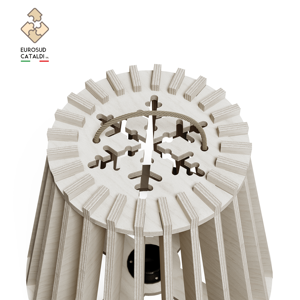 Lampada da terra in legno naturale made in italy con sistema ad incastro per soggiorno. Betulla 12mm design di WLLALLA - Product Image 4