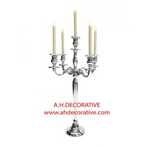 Candélabre en métal enduit noir 5 bras avec cristal Votive & Drops Design unique Vaisselle de mariage et de fête Candélabres faits à la main - Product Image 3