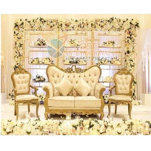 Indian Wedding Bride & Groom Loveseat Sofa Set Asian Wedding Luxurious Stage Furniture Exclusive Wedding Stage Sofa Set - Product Image 1