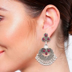Indian Oxidized <b>Jewelry</b> Boho Vintage Tribal Dangle <b>Statement</b> Earrings for Women - Product Image 3