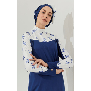 2021 traje de baño islámico modesto para mujer árabe con estampado de cintura alta Tankini transpirable de talla grande XXL XS opciones para adultos - Product Image 3