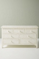Commode à 7 tiroirs en os incrusté, style ferme moderne, pour salon, en résine noire et bois de manguier, artisanat de qualité certifié EPCH