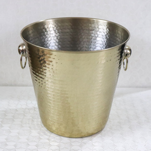 Manijas de perilla martillada de acero inoxidable Chapado en latón para enfriadores de vino y enfriadores de champán Cubo de hielo Fabricante y proveedor de metal - Product Image 6