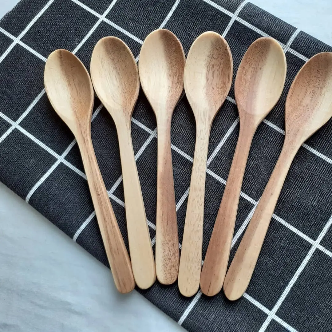 New Design Wooden Spoon High Quality Natural Wood Kitchen Spice Tea Honey Coffee Tools Soup Teaspoon Wholesale Custom