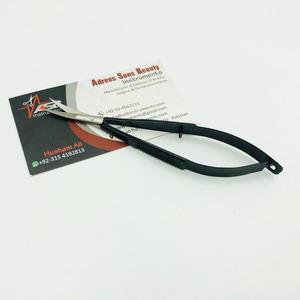 Ciseaux de manucure de beauté noirs pour extensions de sourcils et de cils lame en acier inoxydable à pointe incurvée extra pointue - Product Image 1