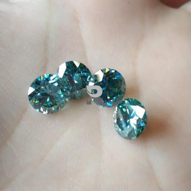 Berlian Cemerlang Bulat Biru Berlian Longgar Alami