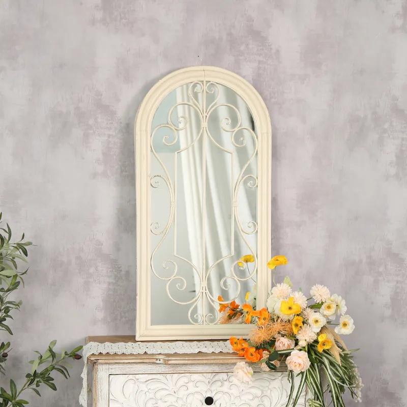 뜨거운 판매 홈 장식 빈티지 스타일 아트 농가 장식 골동품 아치형 모양의 창 벽 거울 손으로 제작