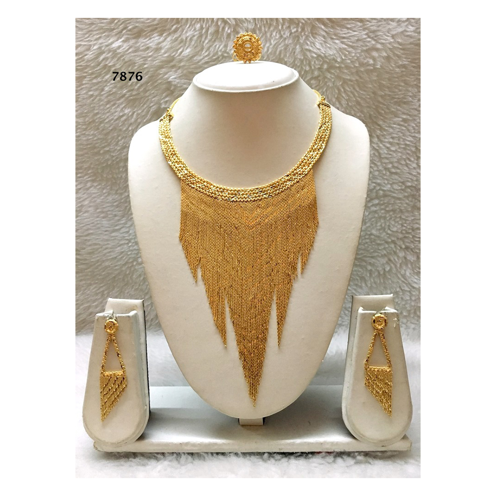 Senegal Necklace Earring Ring Jewelry Set African Jewellery Set Gold Plated by ANSHUL AGRAWAL