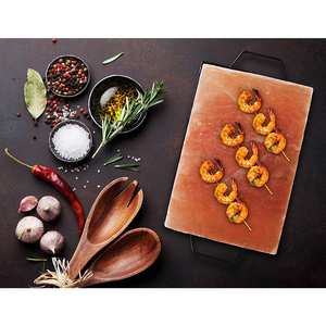 Nuevas Placas Cuadradas Modernas de Sal del Himalaya para Cocinar y Asar a la Parrilla con Soportes, Talladas a Mano, Placas de Sal Natural - Product Image 2