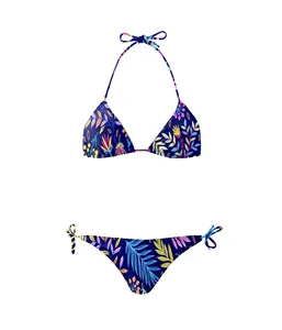 Thời trang chất lượng cao beachwear Phụ nữ sexy Scoop Vàng cutout cao cắt thong đồ bơi hai mảnh đẩy lên bộ bikini cho Đảng