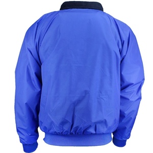 Chaqueta de bombardero con cremallera completa forrada de lana con cuello vuelto de color sólido atlético para hombre, ropa de abrigo de invierno - Product Image 2