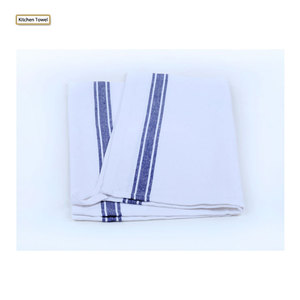 Paquet en vrac de torchons de cuisine en coton biologique Design à rayures vintage avec style rétro Matériau épais naturel Technique tissée vierge - Product Image 1